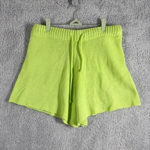 We Wore What Pull On Sweater Shorts Size‎ L Lime Green Swim Coverup Casual Cozy